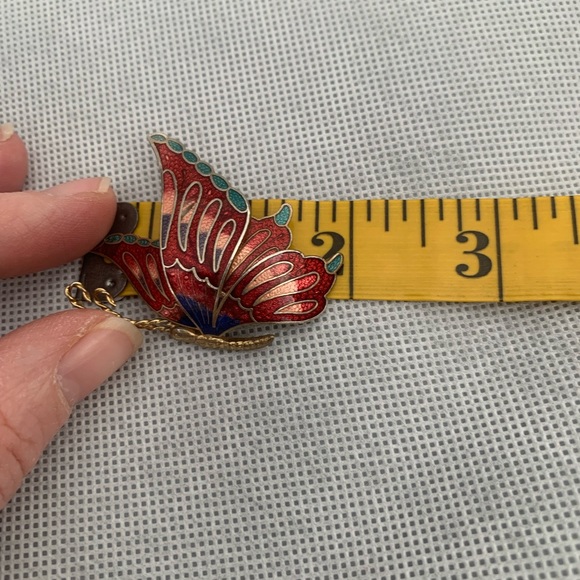 Cloisonné Enamel Butterfly Brooch - Picture 12 of 14